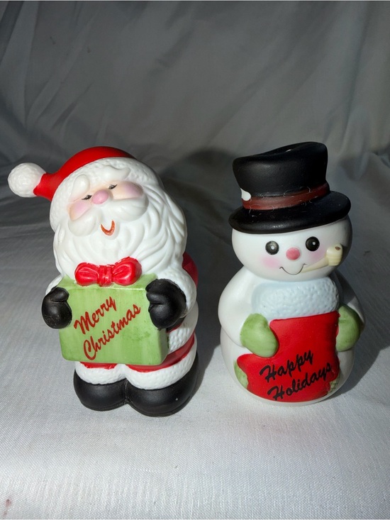 Other - Vintage 1985 Enesco Christmas Santa & Snowman Salt & Pepper Shakers Set